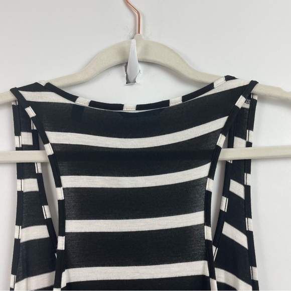 Tori Richard Honolulu Sleeveless Maxi Dress Black & White Stripe Racer Back XL - Picture 10 of 12